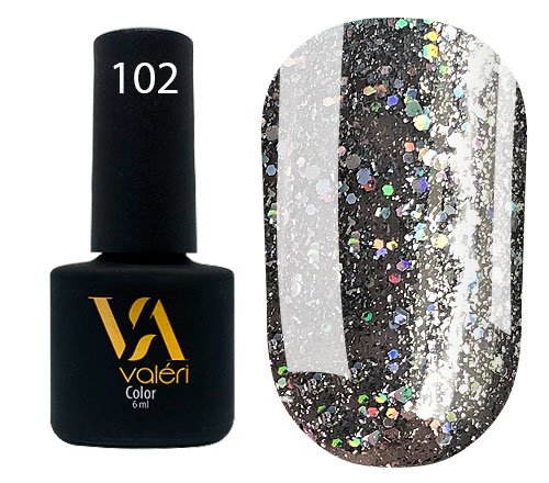102 VALERI COLOR ΗΜΙΜΟΝΙΜΟ ΒΕΡΝΙΚΙ BLACK-SILVER 6ml