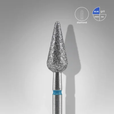 STALEKS Diamond Nail Drill Bit Pointed Pear Blue EXPERT (Head Diameter 5mm/Working Part 12mm) FA100B050/12