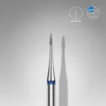 STALEKS Diamond Nail Drill Bit Flame Mini Blue EXPERT (Head Diameter 1mm/Working Part 3mm) FA12B010/3